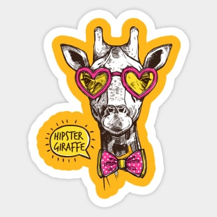 Hipster Giraffe Sticker